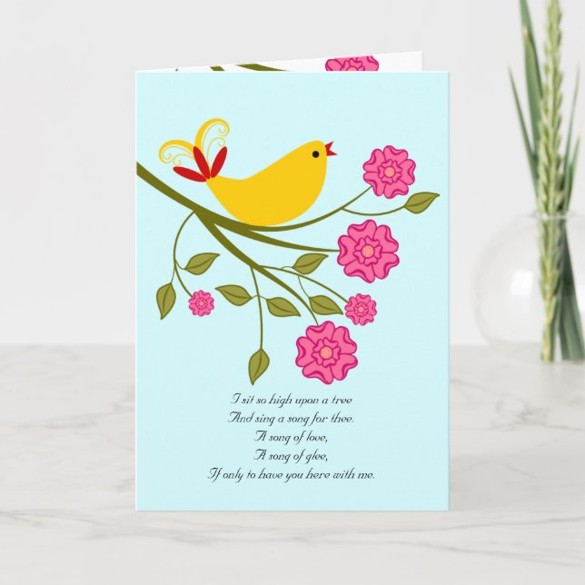 Carte Songbird I Love You I Miss You Poetry Card (Devant)