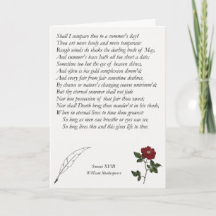Carte Sonnet # 18 par William Shakespeare