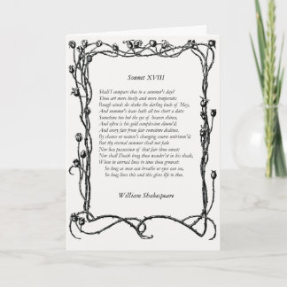 Carte Sonnet # 18 par William Shakespeare