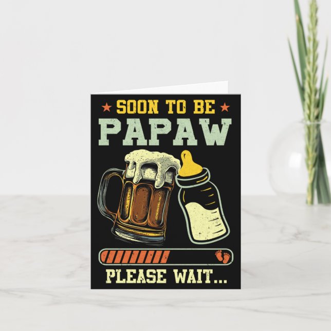 Carte Soon To Be Papaw Est 2025 Pregnancy Announcement L (Devant)