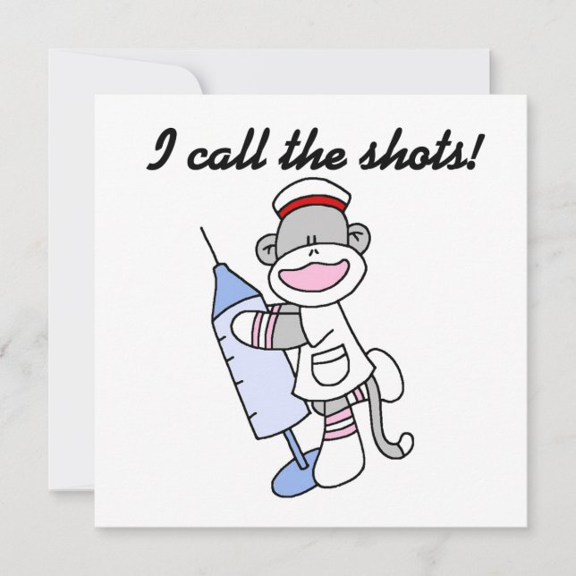 Carte Soq Singe Infirmière J'appelle les coups cadeaux (Devant)
