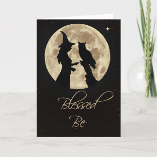 Carte Sorcellerie et hibou Blessed Be Anniversaire