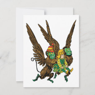Carte Sorcier vintage de Oz, Dorothy, singes volants mal