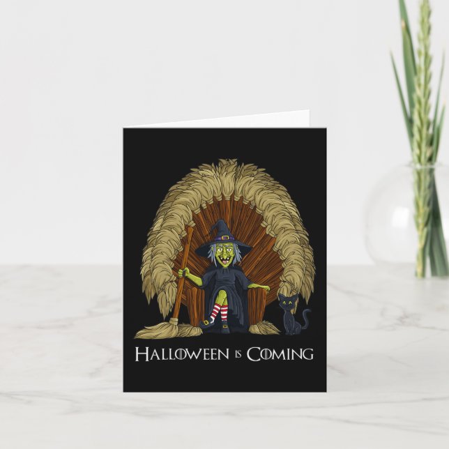 Carte Sorcière Chambres Trône Amusants Halloween Filles  (Devant)