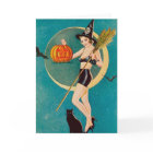 Sorcière de la fille de l'Halloween Pin-up