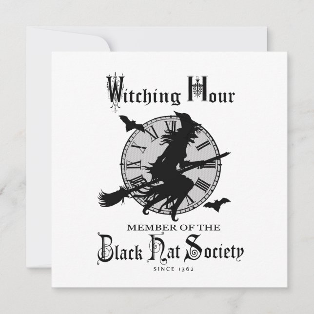 Carte Sorcière d'Halloween Vintage moderne (Devant)