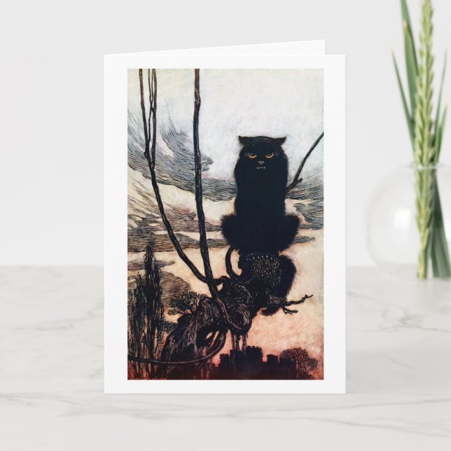 Carte Sorcière en forme de chat (Devant)