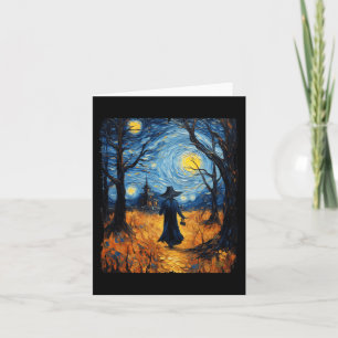 Carte Sorcière Halloween Starry Night Van Gogh Costume A
