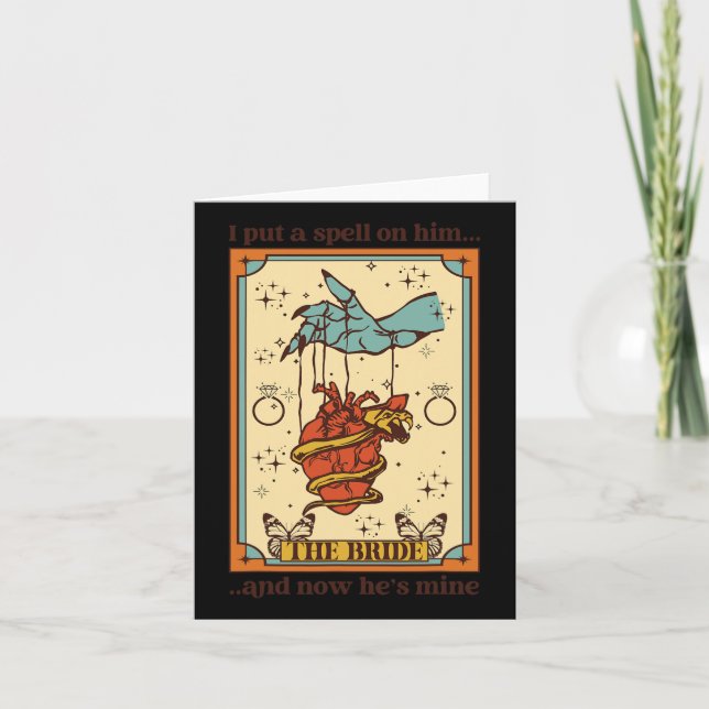 Carte Sorcière Mystique Drôle Mariée Et Groom J'Ai Mis U (Devant)