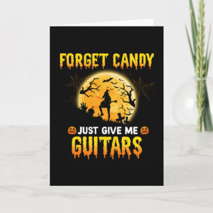Carte Sorcière qui joue de la guitare oublie les bonbons