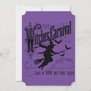Carte Sorcière vintage de Halloween