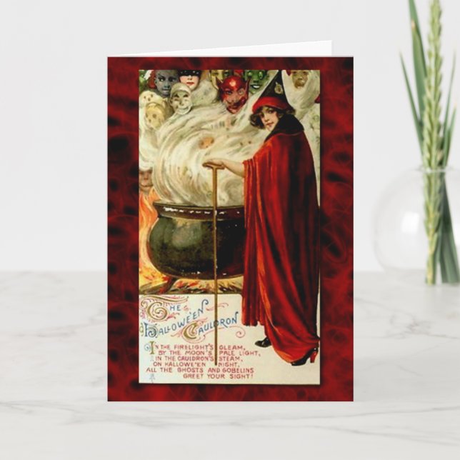 Carte Sorcière Vintage et Cauldron (Devant)