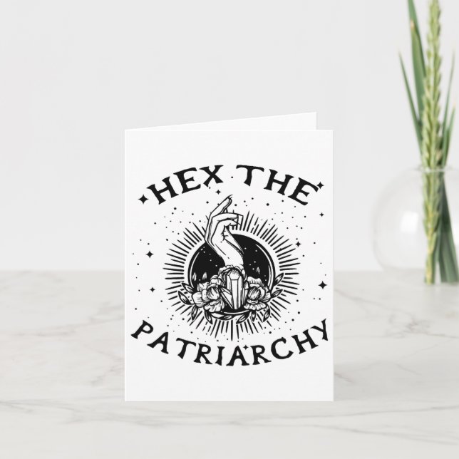 Carte Sorcière Wicca féministe Maudit le patriarcat Sorc (Devant)