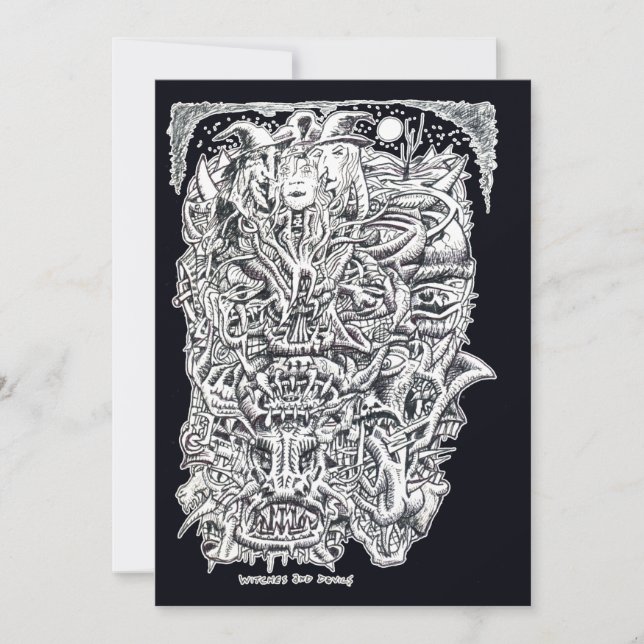 Carte Sorcières et diables, par Brian Benson Flat Card (Devant)