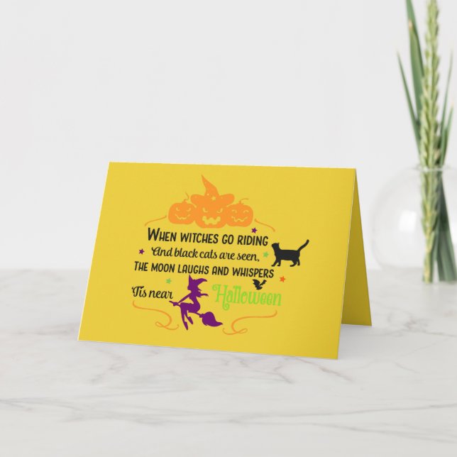 Carte Sorcières Et Salutations Citrouilles (Devant)