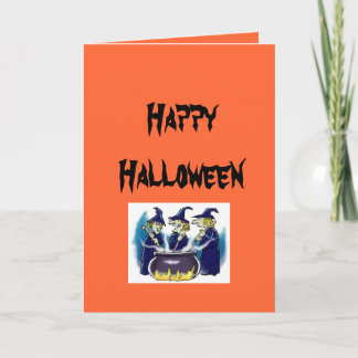 Carte sorcières, Halloween heureux