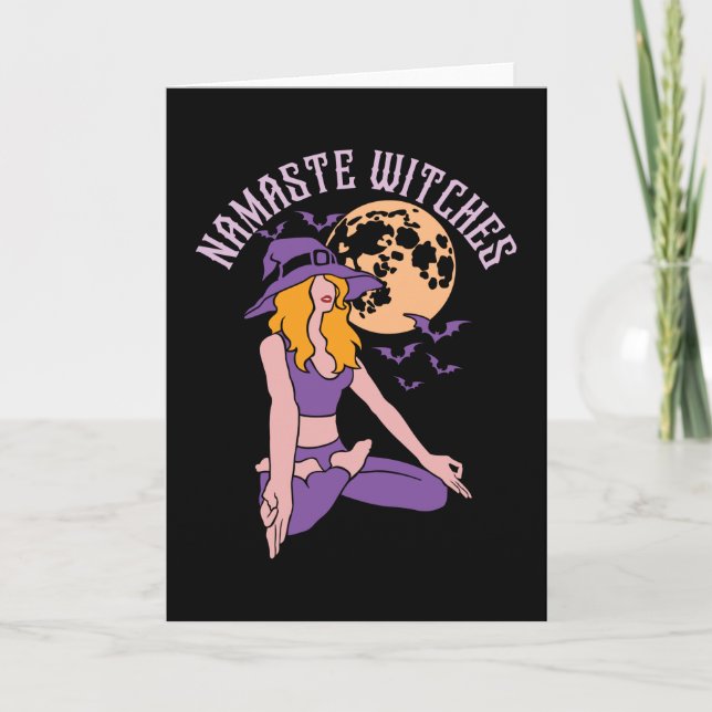 Carte Sorcières Namaste Halloween effrayantes, Sorcière  (Devant)