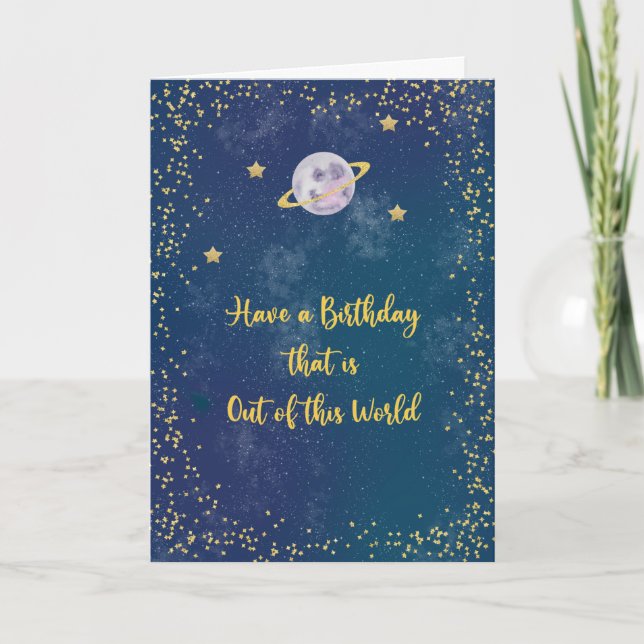 Carte Sortie de ce Anniversaire Mondial avec Planète & É (Devant)