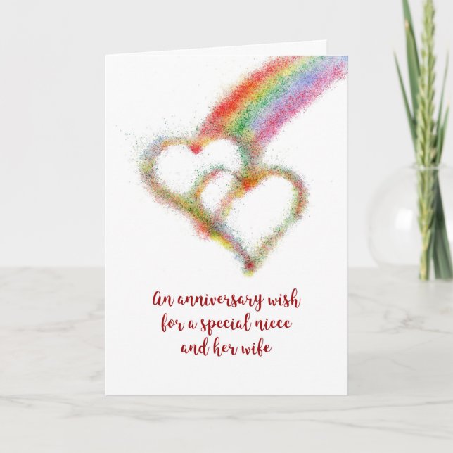 Carte Souhait d'anniversaire pour la nièce et son épouse (Devant)