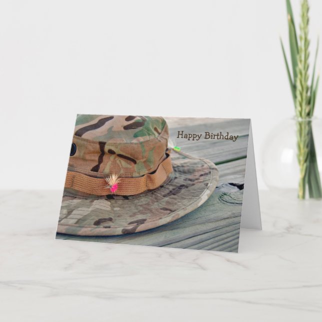 Carte Souhait d'anniversaire pour pêcheur (Devant)