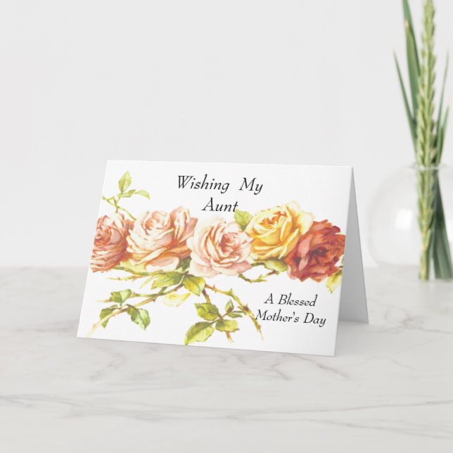 Carte Souhaitez à ma tante la fête des mères bénie (Devant)