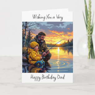 Carte Souhaitez à papa un joyeux anniversaire Pêche no
