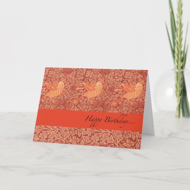 Carte Souhaitez "Joyeux anniversaire" avec trois oiseaux (Devant)