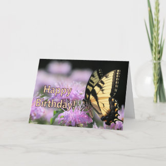 Carte Souhaits d'anniversaire aux papillons Swallowtail