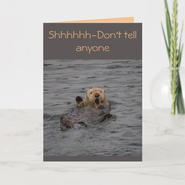 Carte Souhaits d'anniversaire de loutre (Devant)