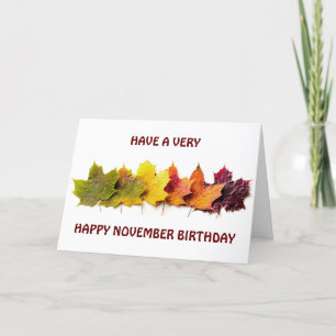 CARTE **SOUHAITS D'ANNIVERSAIRE DE NOVEMBRE**