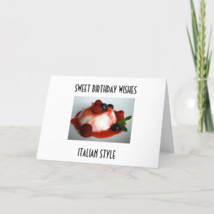 CARTE "SOUHAITS D'ANNIVERSAIRE DOUX, STYLE ITALIEN"