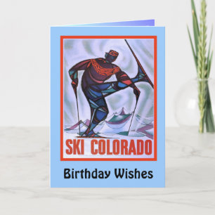 Carte Souhaits d'anniversaire, GSki le Colorado