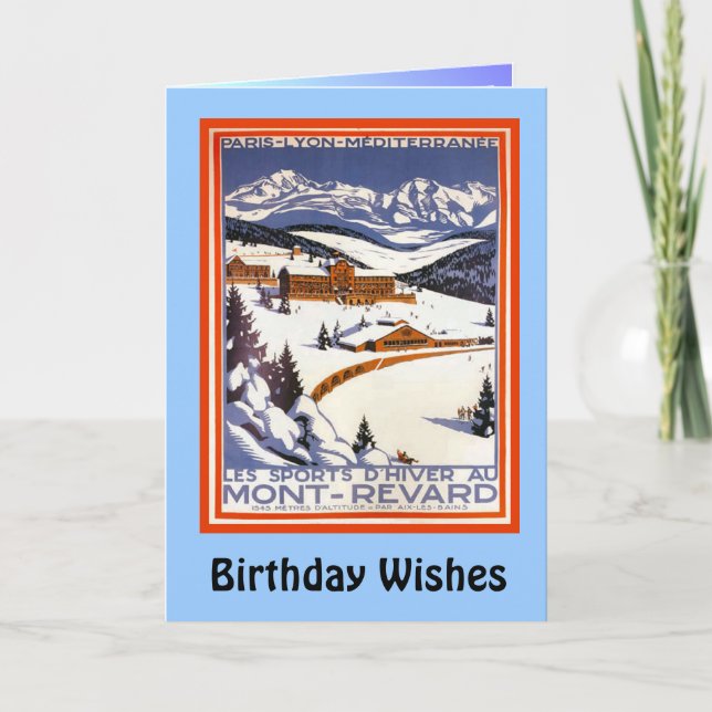 Carte Souhaits d'anniversaire, Mont Revard, France (Devant)