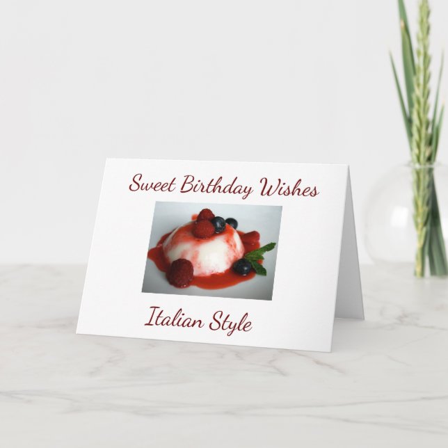 CARTE ** SOUHAITS D'ANNIVERSAIRE, **STYLE ITALIEN** (Devant)