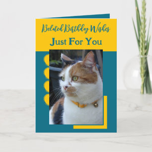 Carte Souhaits d'anniversaire tardif juste pour vous ble