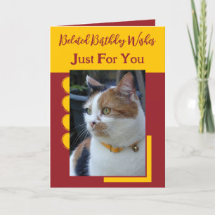 Carte Souhaits d'anniversaire tardif seulement pour vous