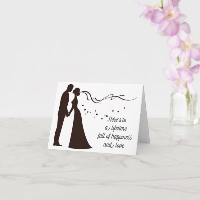CARTE SOUHAITS DE BONHEUR/AMOUR LE JOUR DU MARIAGE (Orchidée)