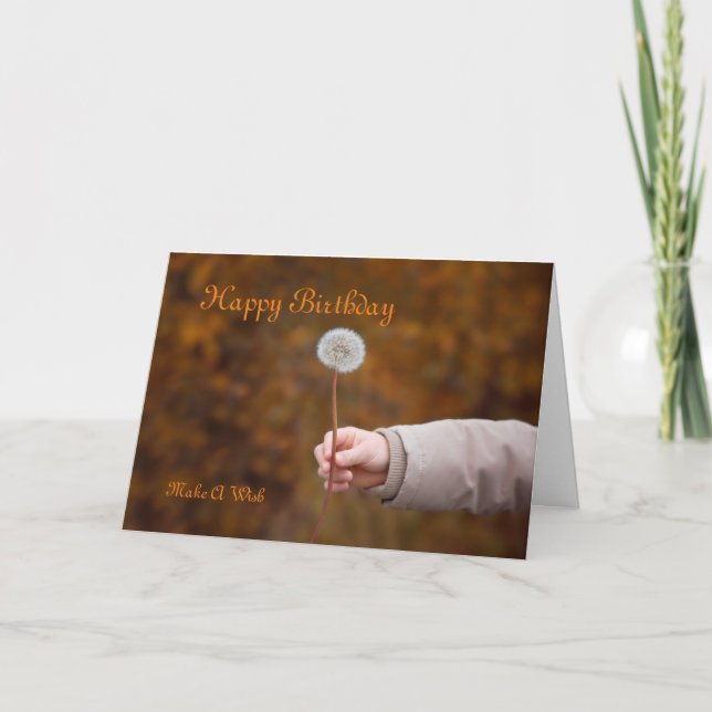 Carte Souhaits de pissenlit d'anniversaire (Devant)