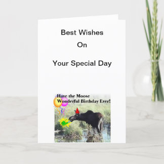 Carte Souhaits d'orignaux sur votre anniversaire