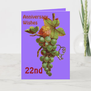 Carte Souhaits du 22e anniversaire, personnalisables