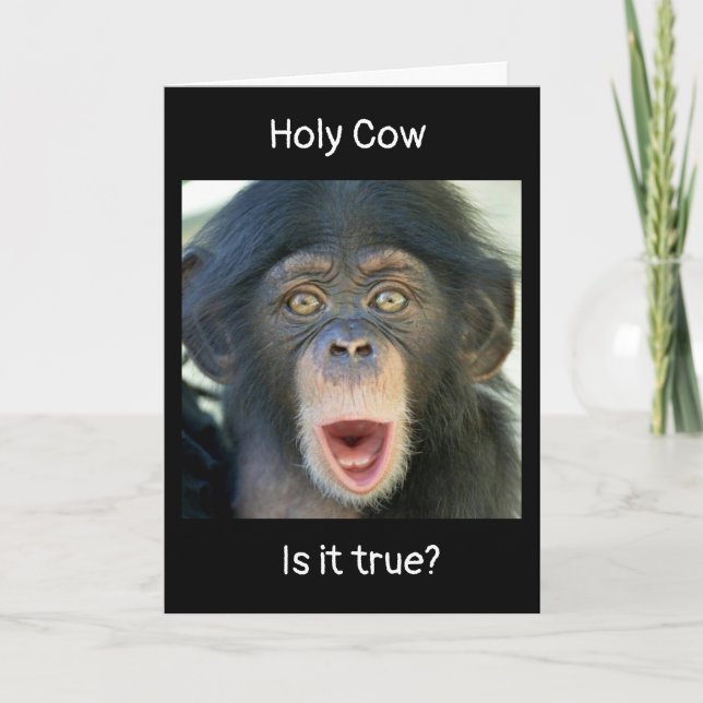 Carte "SOUHAITS DU 40e ANNIVERSAIRE" DE MONKEY SURPRISÉ (Devant)