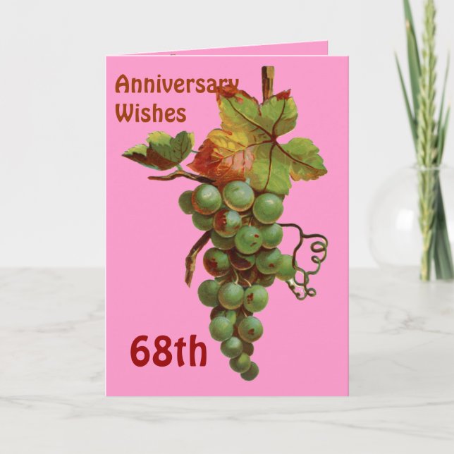 Carte Souhaits du 68e anniversaire, personnalisables (Devant)