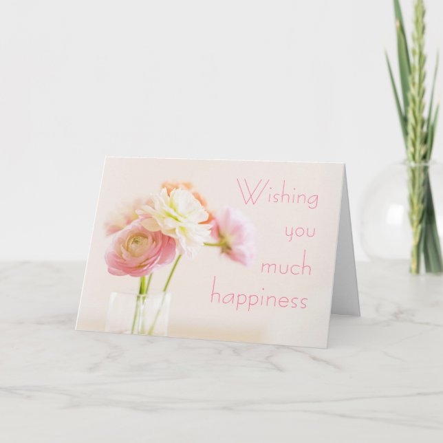 Carte Souhaits floraux doux (Devant)