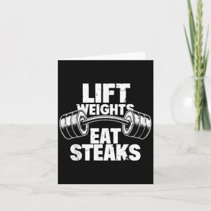 Carte Soulever des poids Manger des steaks Drôle de moti