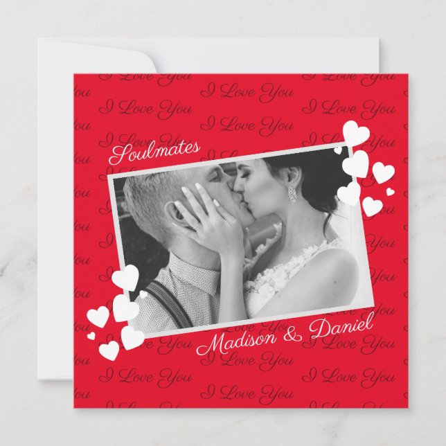 Carte Soulmates I Love You Photo personnalisée Valentine (Devant)