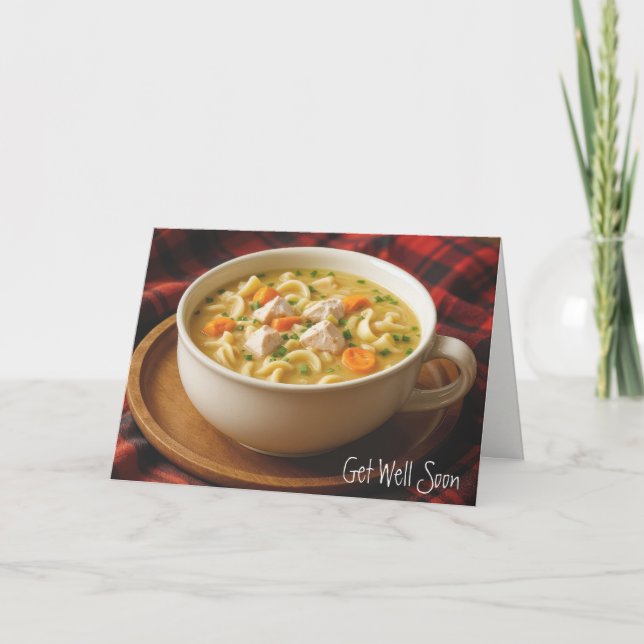 Carte Soupe aux nouilles de poulet se porter bien bientô (Devant)
