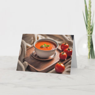 Carte Soupe de tomates sur une couverture