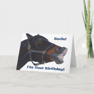 Carte Souriez !  C'est ton anniversaire ! Cheval