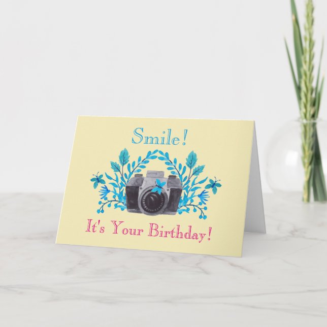 Carte Souriez ! c'est votre appareil photo d'anniversair (Devant)