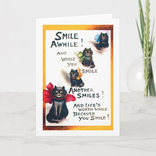 Carte Souriez, Chat Noir, Louis Wain (Devant)